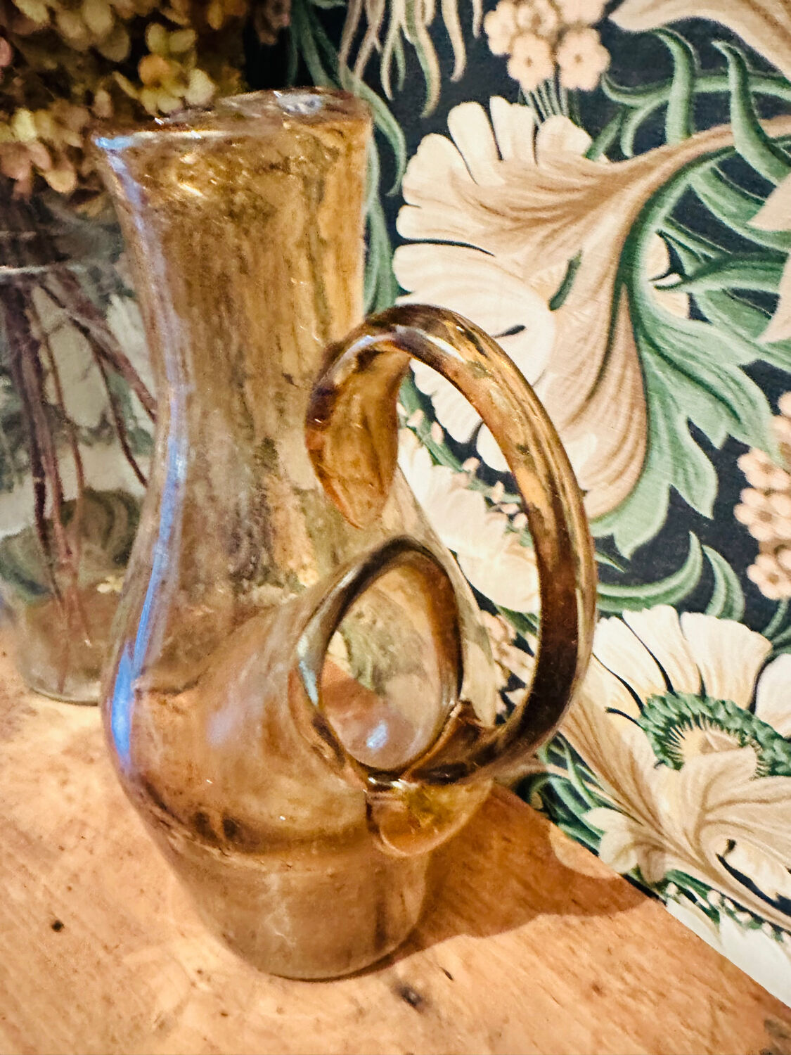 Vintage 1960s bubble glass carafe