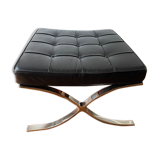 Vintage leather ottoman stool