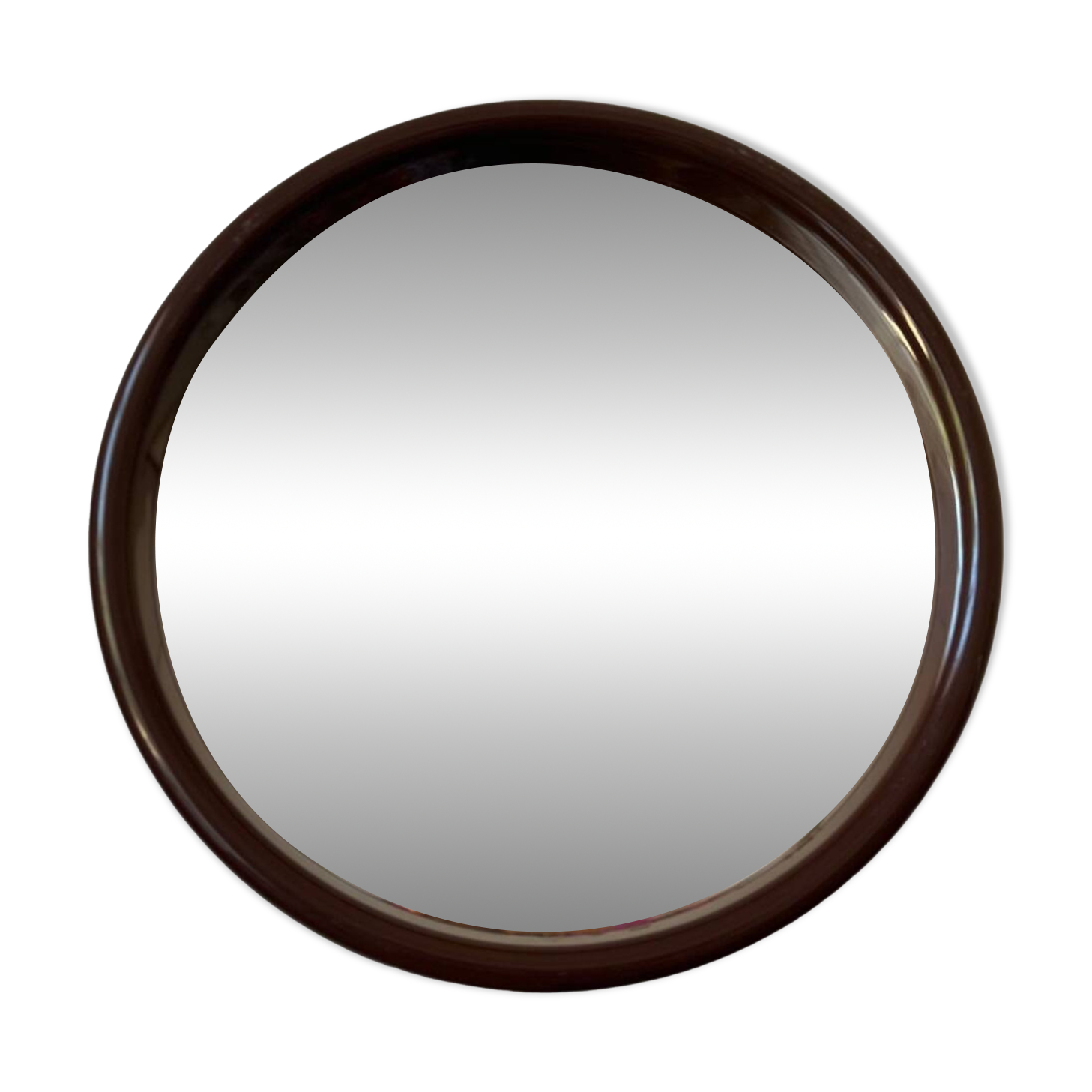 Miroir rond plastique chocolat vintage 1970