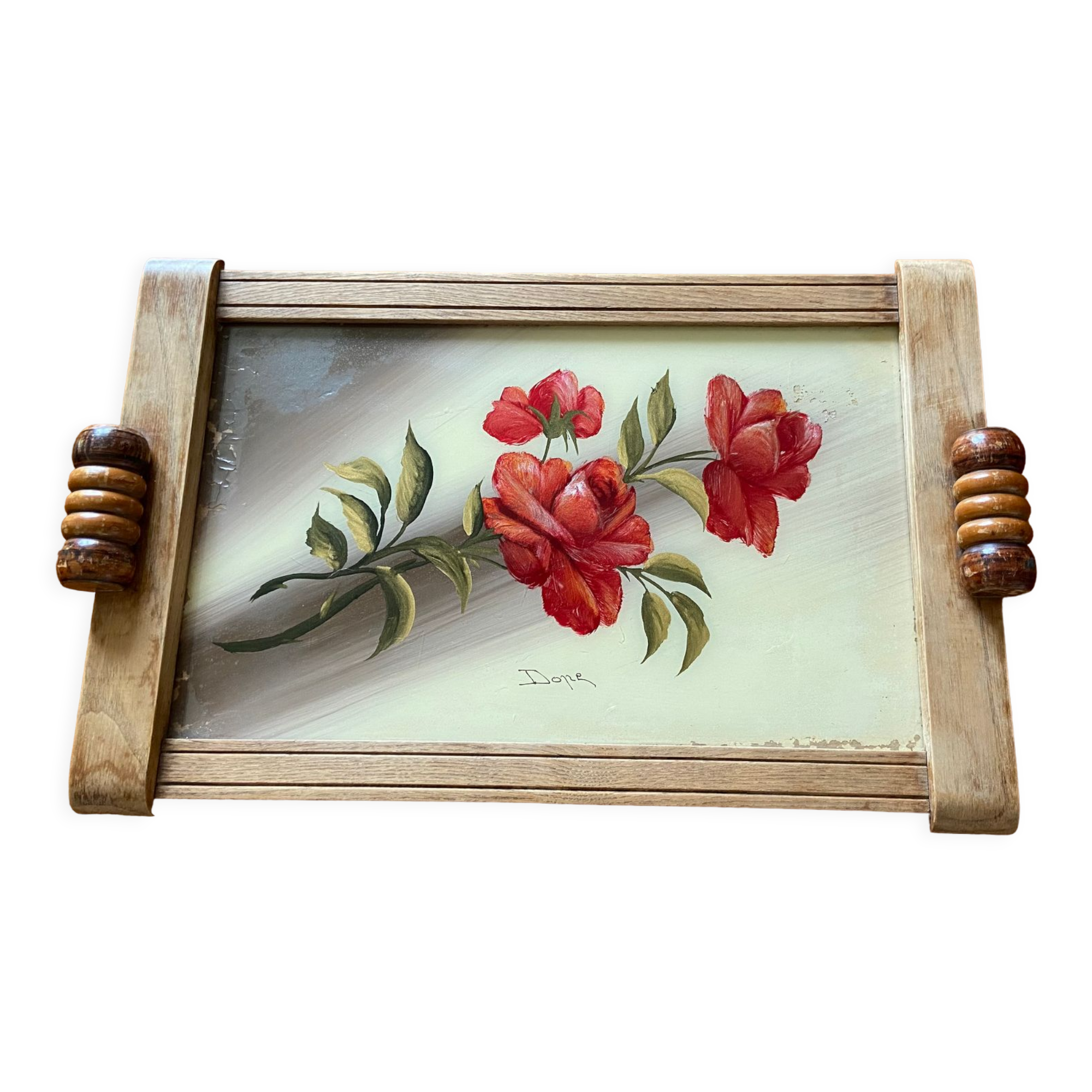 Art deco tray 1930 flowers