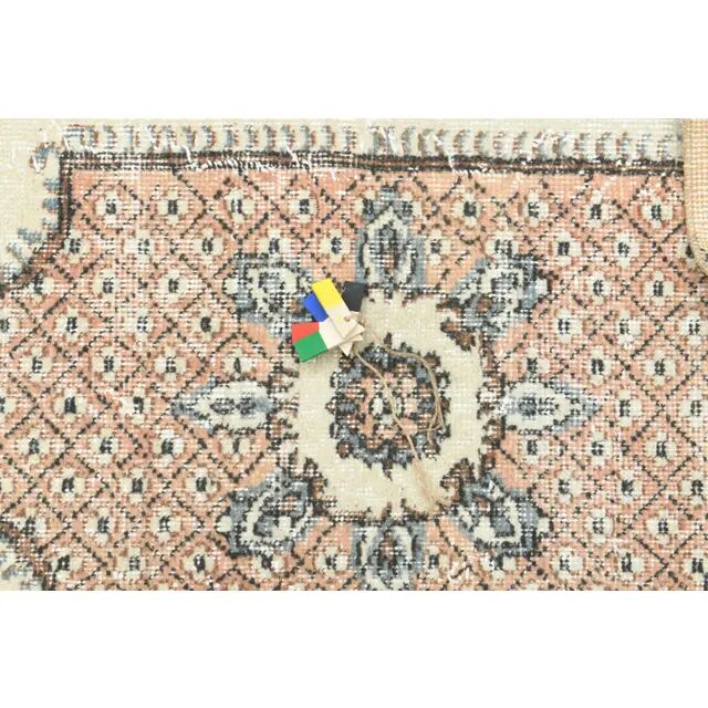 1970s Turkish Oushak Handmade Wool Cotton Orange Runner Rug 73x192