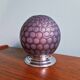 Art Deco ceiling light in frosted honeycomb glass, aubergine colour, 1930.