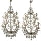 Lot de 2 grands lustres en cristal de Murano