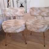 Pair of chairs pelfran moumoutes beige years 70