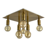60s 70s ceiling lamp Sölken Leuchten Germany in brass