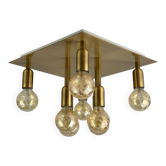 60s 70s ceiling lamp Sölken Leuchten Germany in brass