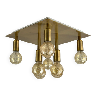 60s 70s ceiling lamp Sölken Leuchten Germany in brass