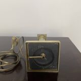 Lampe a poser laiton et marbre vert avec abat jour