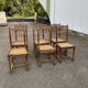 Set of 6 antique turned wooden chairs with caned seats