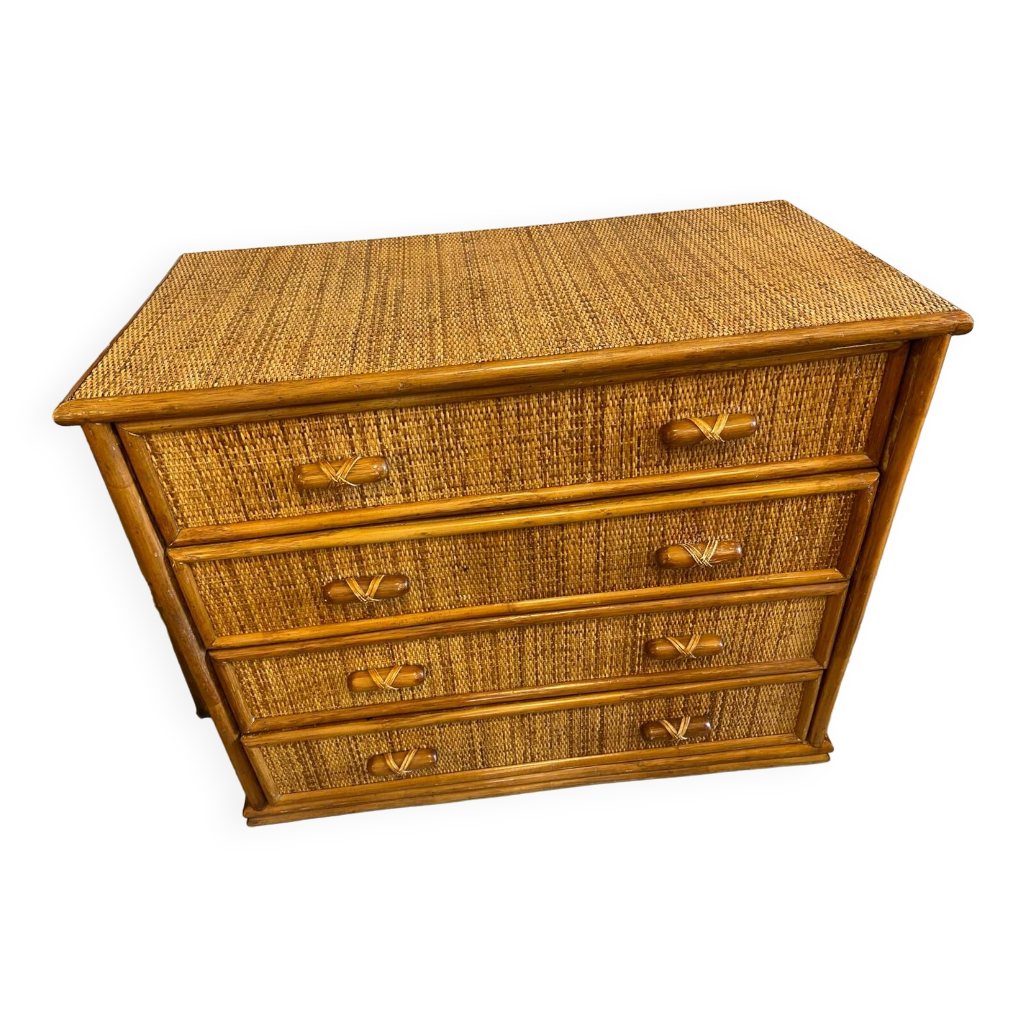 Rattan chest of drawers