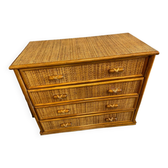 Rattan chest of drawers
