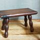 Pair of vintage solid turned wood footstools