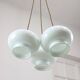 Mid-Century Italian Opaline Glass & Brass Pendant Lamp, set of 3