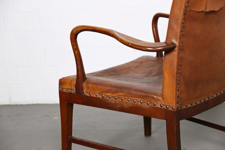 Vintage leather armchair of Danish design