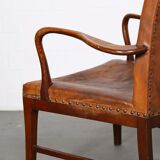 Vintage leather armchair of Danish design
