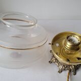 Brass and frosted glass lamp