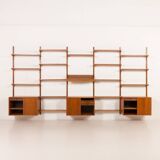 Poul Cadovius extra-large teak wall unit for Cado, 1960s.