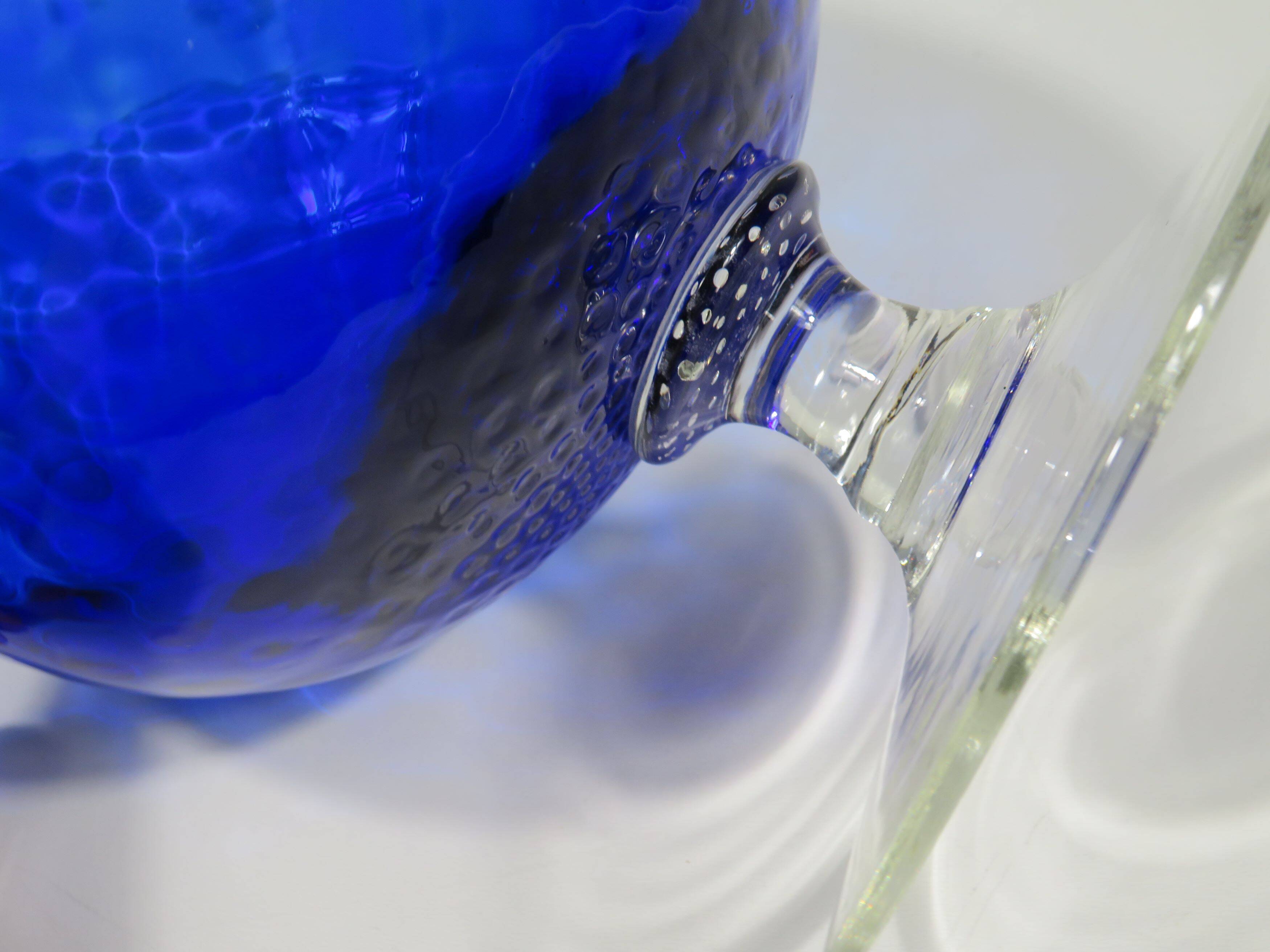 Large mouth-blown Empoli glass