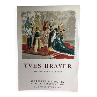 Poster yves brayer watercolors iran 1967 galerie de paris