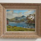 Painting by the lake metallic Painting by Henri de Nac