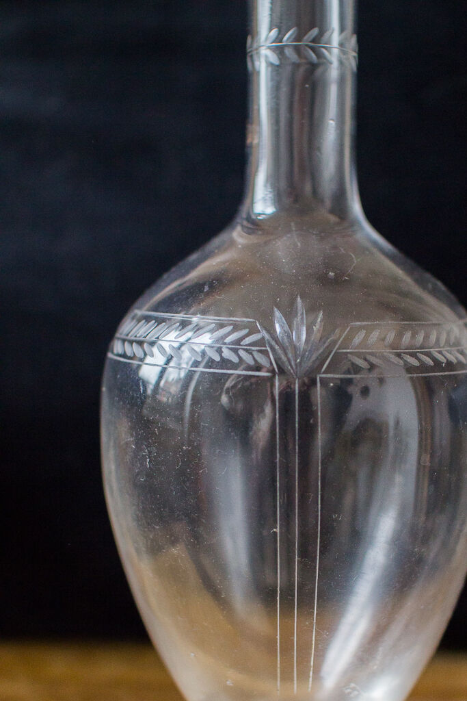 hand engraved glass vase