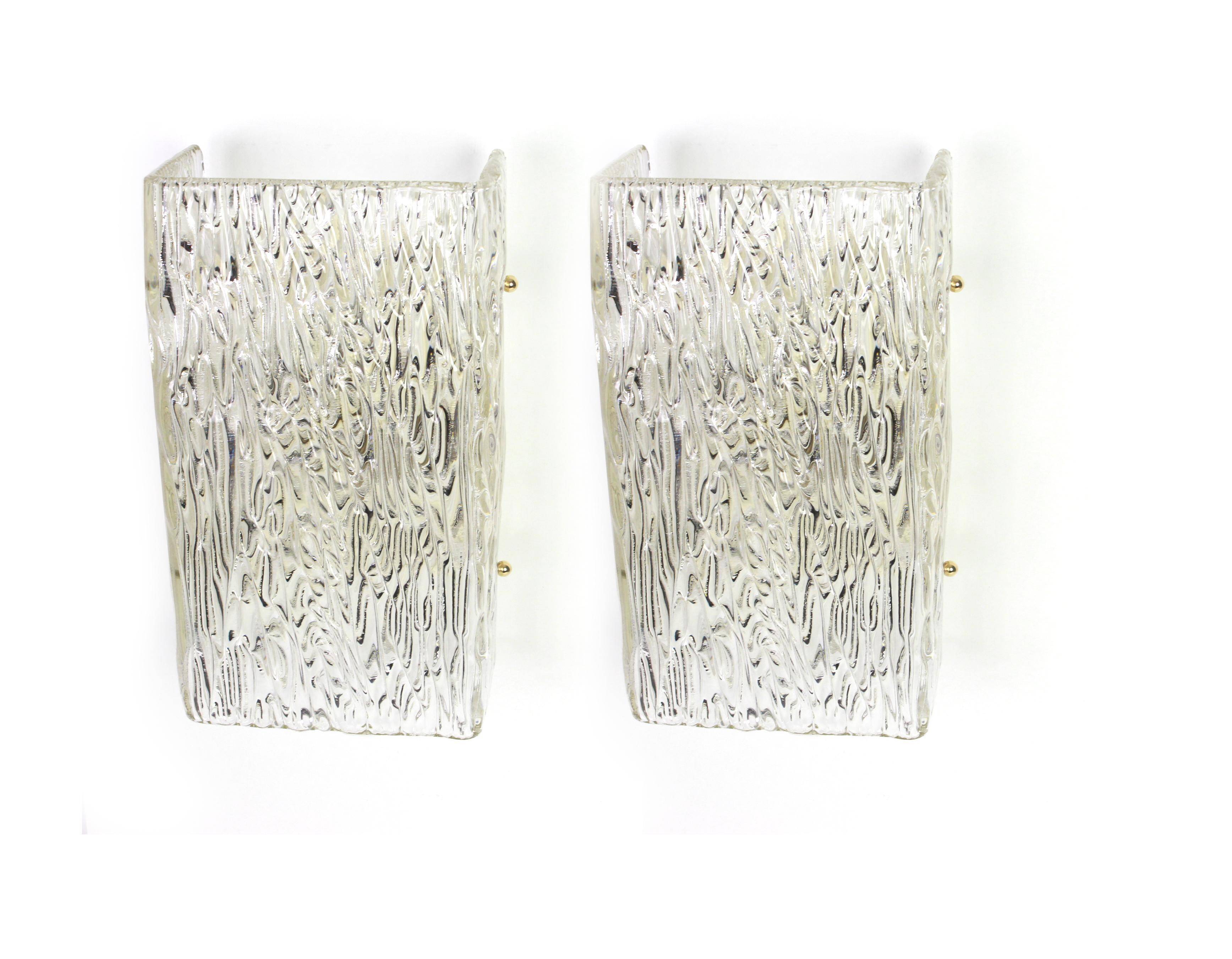 1 pair of large wall sconces by Kalmar, Austria, 1960s.
