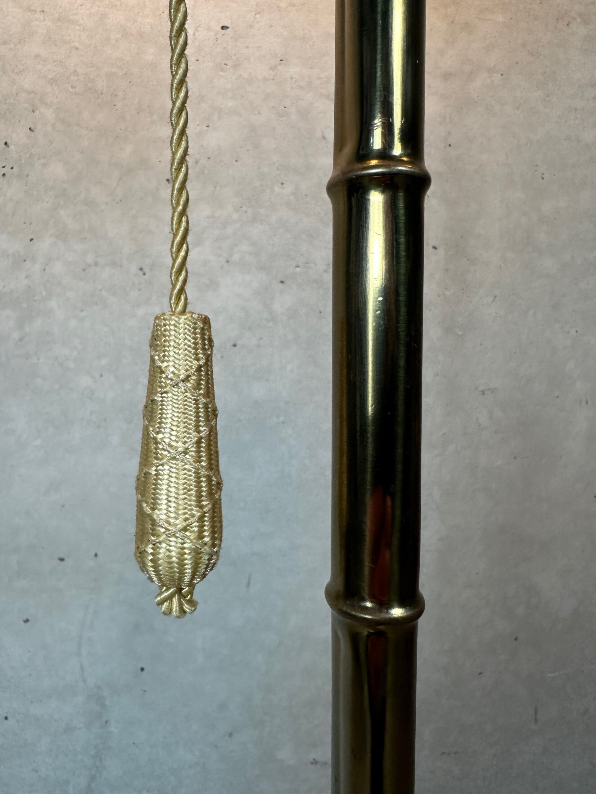 Vintage brass faux bamboo floor lamp