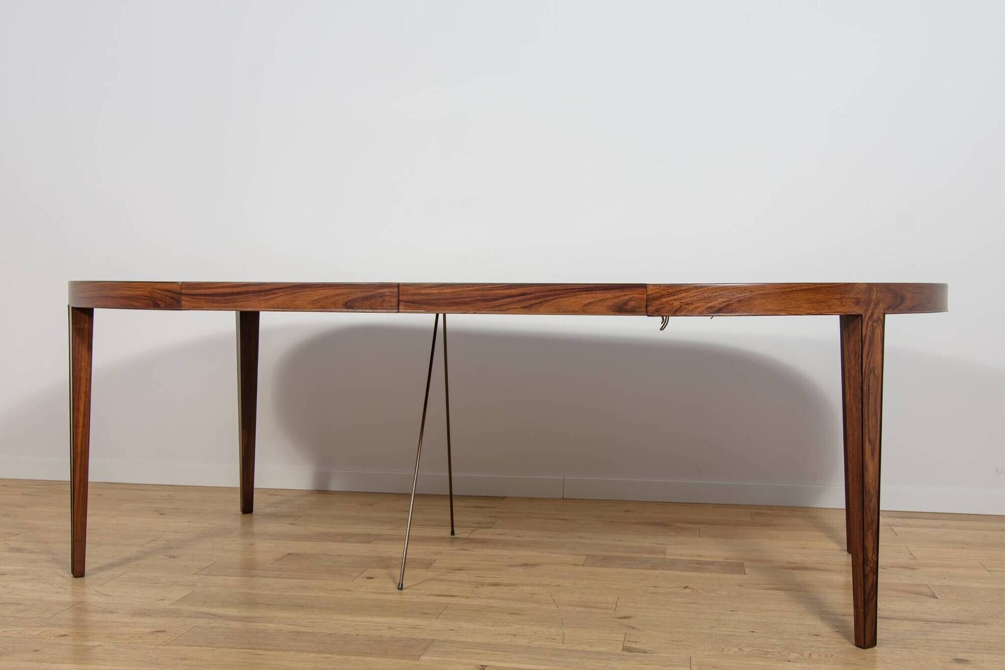 Mid-Century Round Rosewood Extending Dining Table by Severin Hansen for Haslev Møbelsnedkeri, Denmark, 1960s