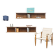 Two minimalist 60s wall shelves in walnut