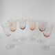 Set of 6 large colored pink and lilac wine glasses 1970