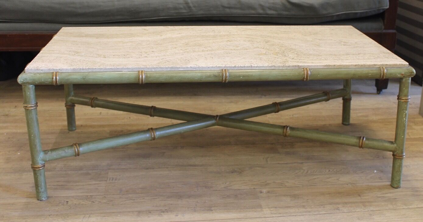 BAMBOO TABLE , TRAVERTINE XX EME