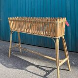 Large vintage bamboo planter