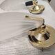 Pair of wall sconces shell lamps Art Deco frosted glass