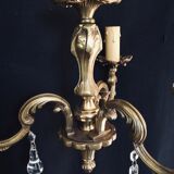 Lustre à 3 lumières bronze et cristal