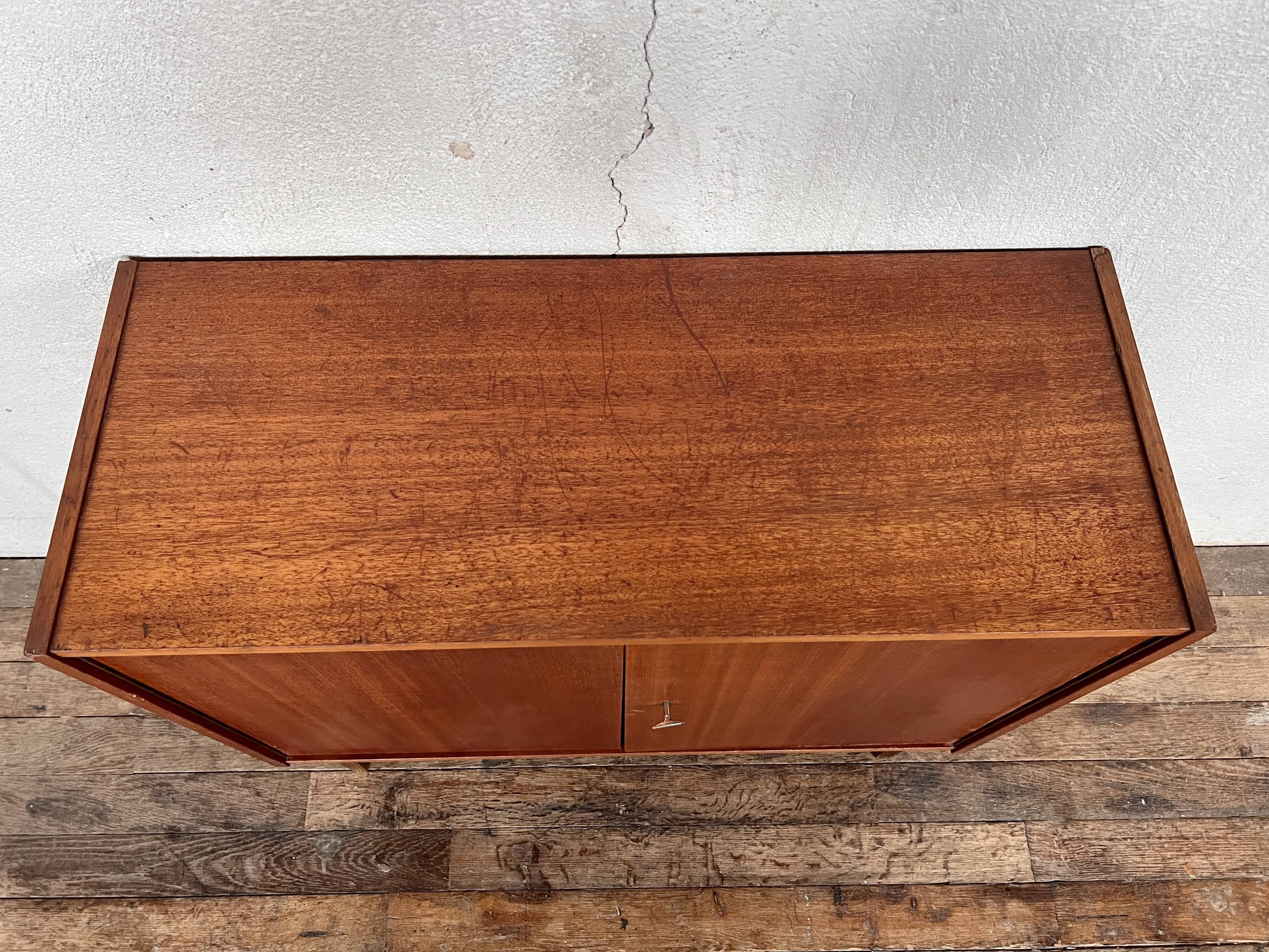 Buffet two vintage teak doors 1960