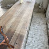 XXL walnut trade counter with multiple drawers