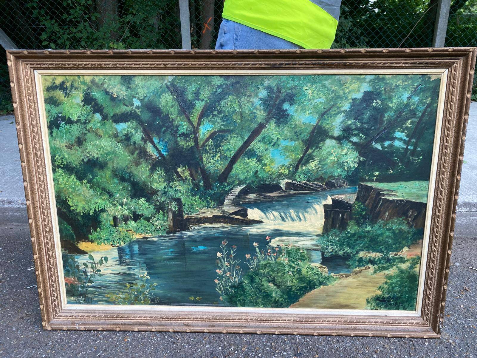 Clody.F 1974 oil painting on canvas forest landscape 110x75