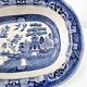 Old Rectangular Hollow Dish In English Earthenware 19th Chinese Decor Blue Willow