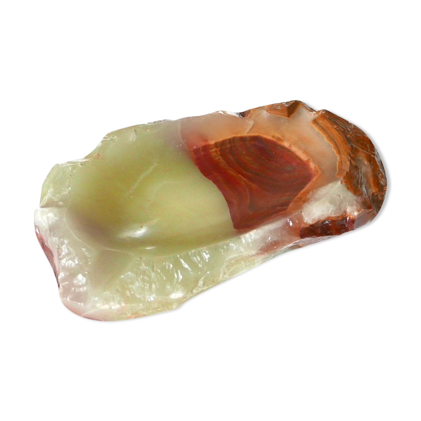 Alabaster ashtray, carved stone, 70s