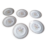 6 70s porcelain dessert plates