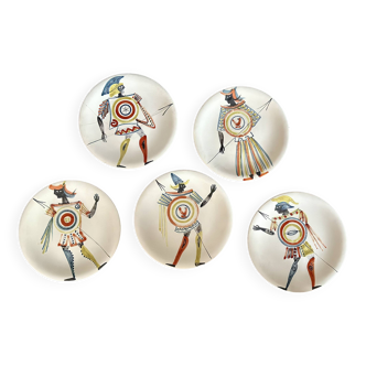 Set of 5 plates by Roger Capron