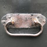 Old blackened wooden chest 19th