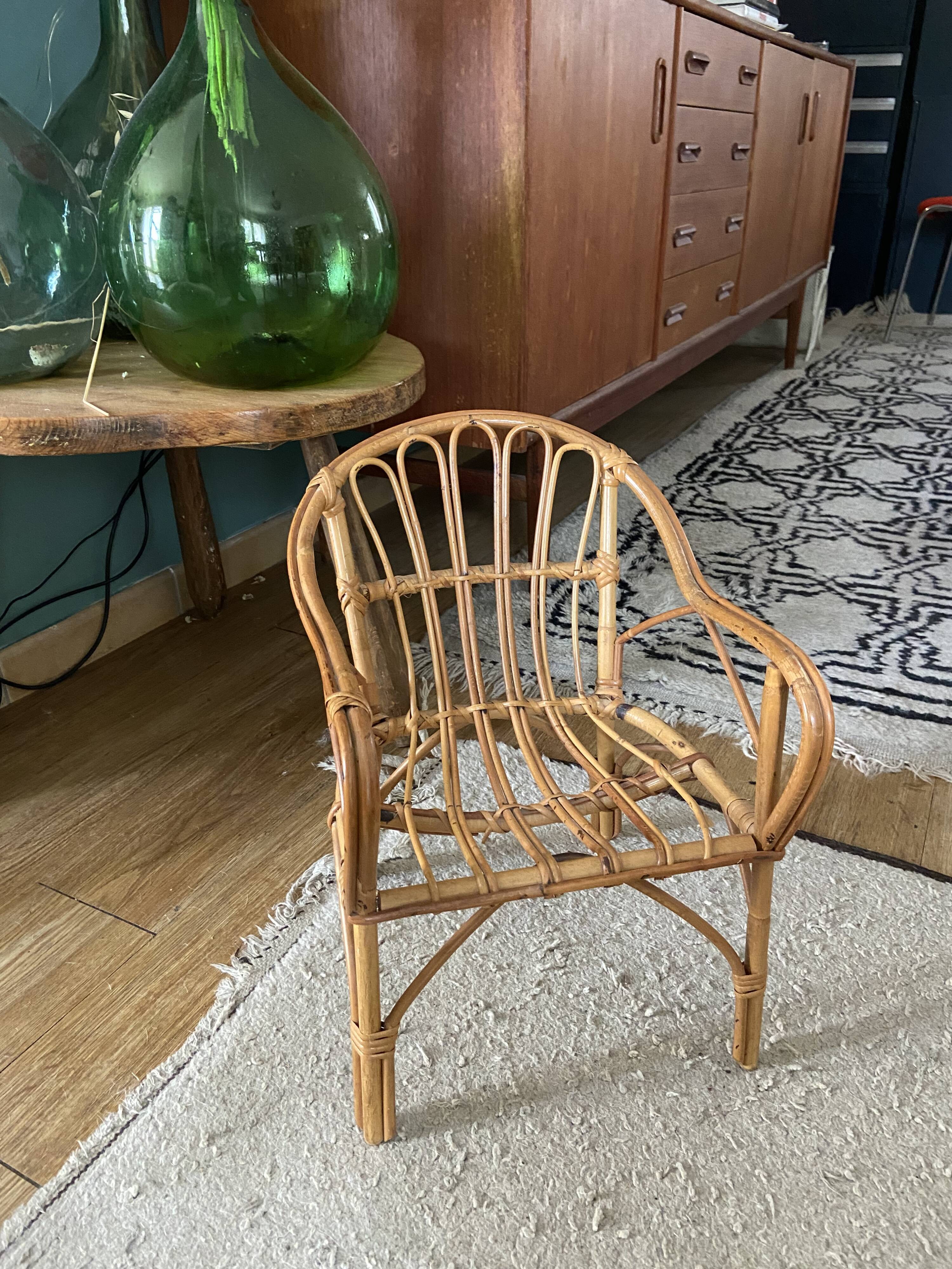 Children's rattan armchair
