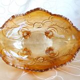 Glass fruit basket, Inwald Carnival molded glass bowl.