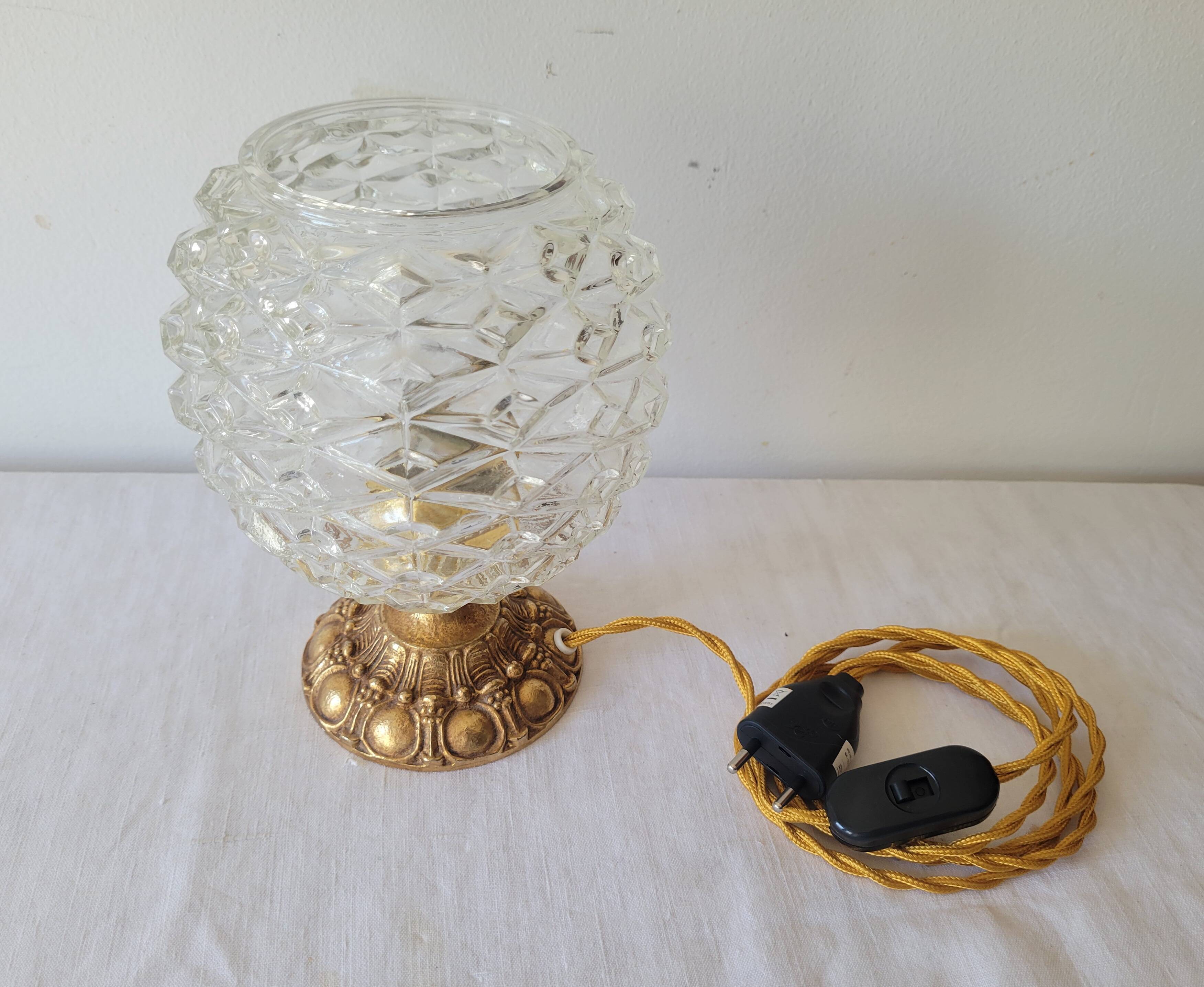 Brass and glass lamp