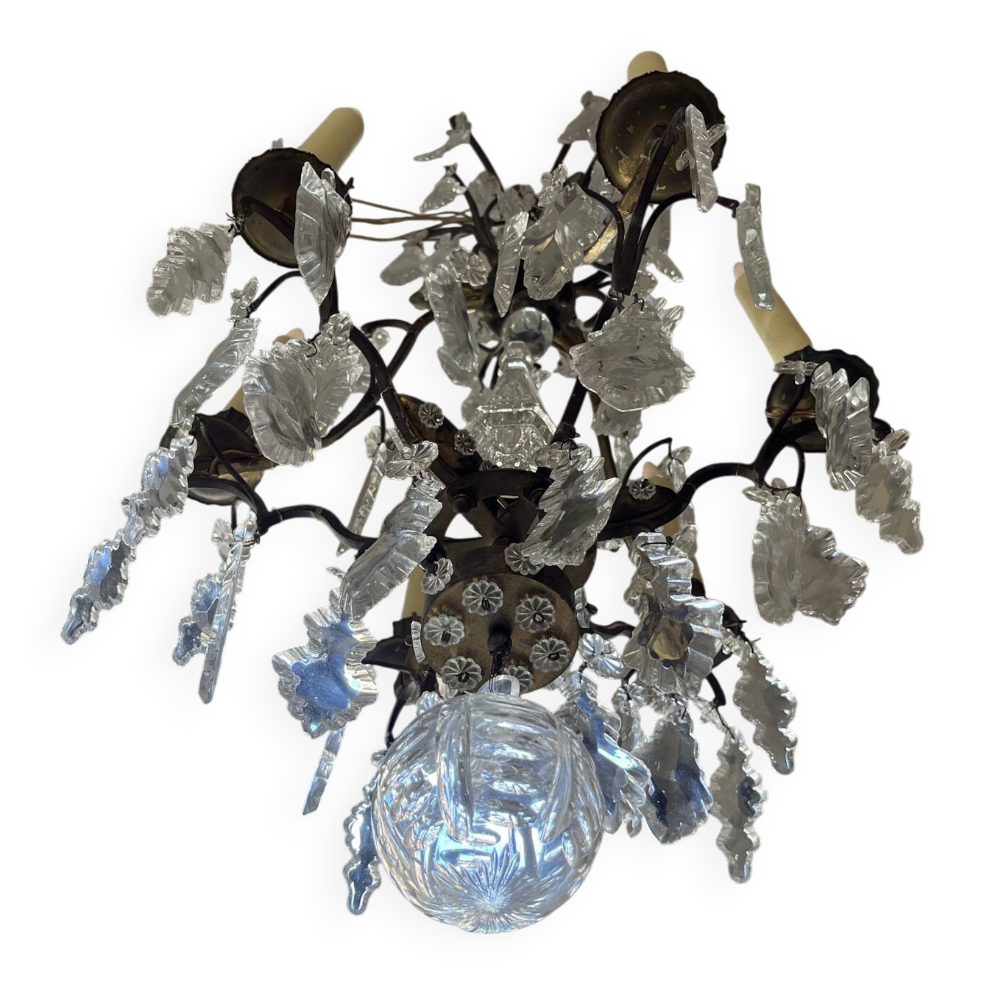 Lustre à pampille  cristal 19 eme