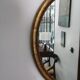 Oval mirror with gilded wood, Napoleon III medallion.