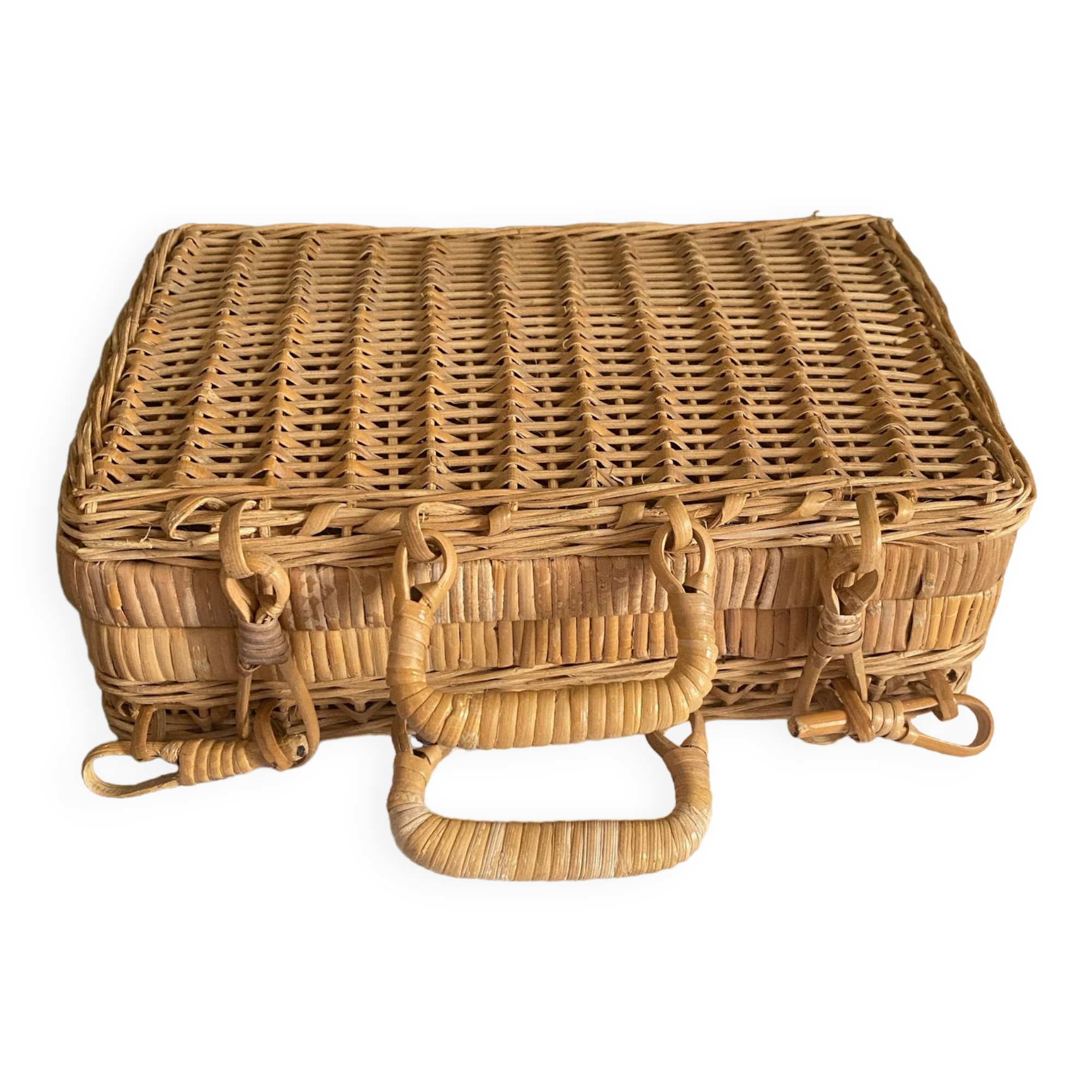 Small rattan suitcase