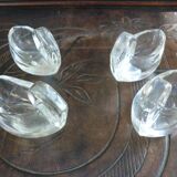 4 stylized swan-shaped salters