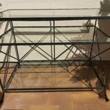 Console fer forgé et verre